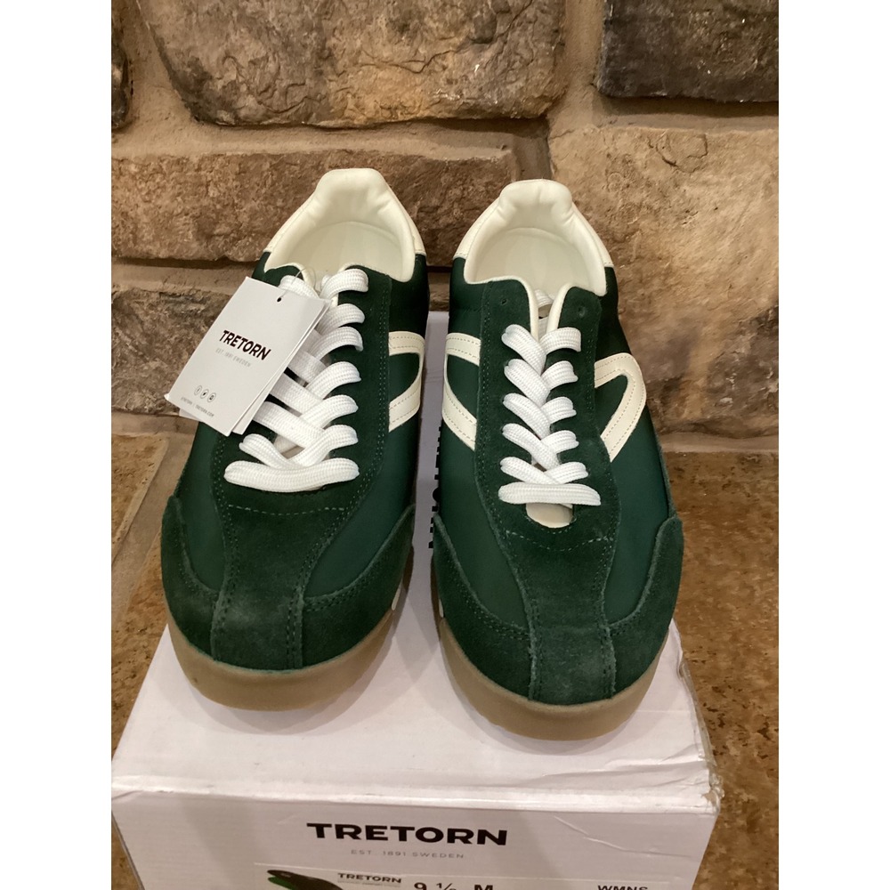 Tretorn Rawlins 2.0 Womens Sneakers Green White Suede Low Top Shoes Size 9.5 M - Picture 4 of 7